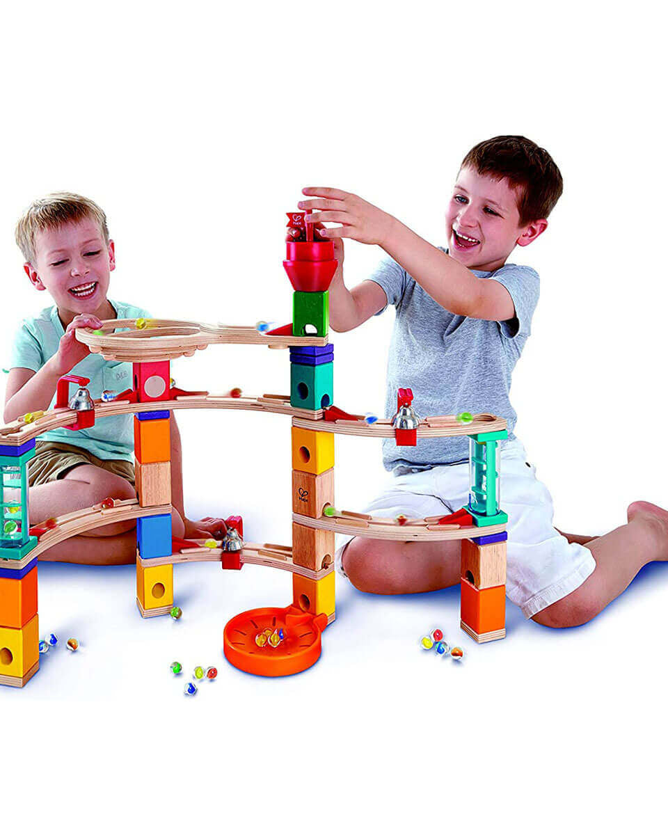 Parcours de bille Quadrilla: Évasion de château (102 pcs) - Jeux de construction - Boutique LeoLudo - Hape