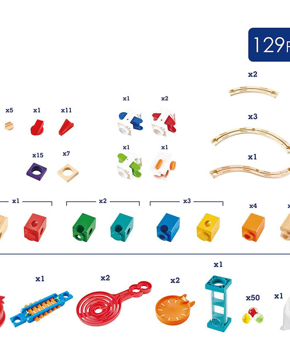 Parcours de billes Super spirales Quadrilla (129 pcs) - Jeux de construction - Boutique LeoLudo - Hape