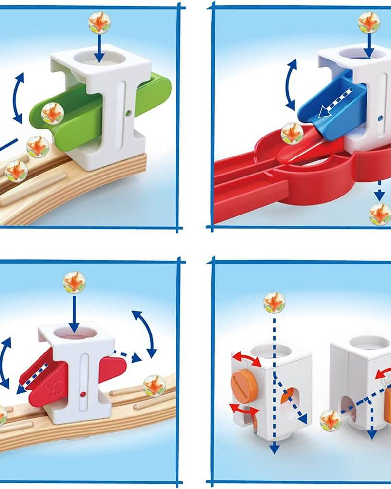 Parcours de billes Super spirales Quadrilla (129 pcs) - Jeux de construction - Boutique LeoLudo - Hape