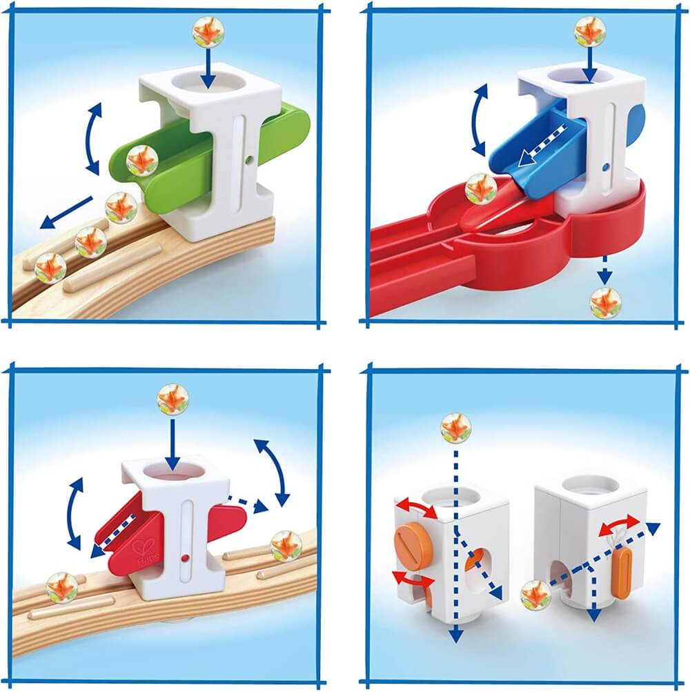 Parcours de billes Super spirales Quadrilla (129 pcs) - Jeux de construction - Boutique LeoLudo - Hape