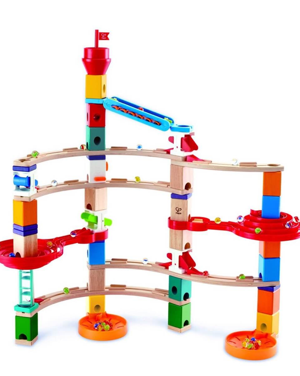 Parcours de billes Super spirales Quadrilla (129 pcs) - Jeux de construction - Boutique LeoLudo - Hape