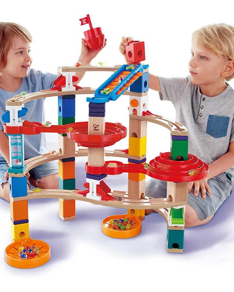 Parcours de billes Super spirales Quadrilla (129 pcs) - Jeux de construction - Boutique LeoLudo - Hape