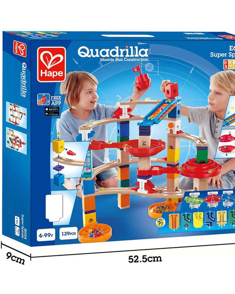 Parcours de billes Super spirales Quadrilla (129 pcs) - Jeux de construction - Boutique LeoLudo - Hape
