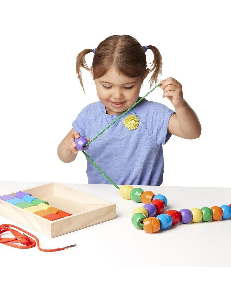 Perles en bois à enfiler - Jeux de motricité fine - Boutique LeoLudo - Melissa & Doug