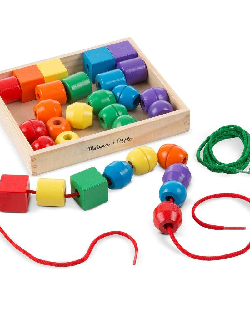 Perles en bois à enfiler - Jeux de motricité fine - Boutique LeoLudo - Melissa & Doug