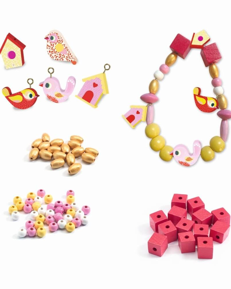 Perles en bois - Oiseaux (450 pcs) - Jeux de motricité fine - Boutique LeoLudo - Djeco
