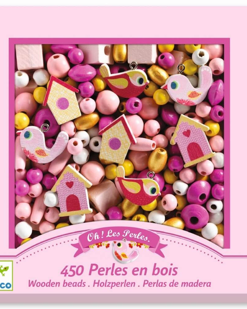 Perles en bois - Oiseaux (450 pcs) - Jeux de motricité fine - Boutique LeoLudo - Djeco