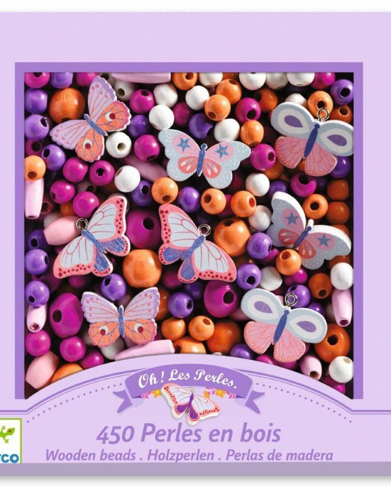 Perles en bois - Papillons (450 pcs) - Jeux de motricité fine - Boutique LeoLudo - Djeco