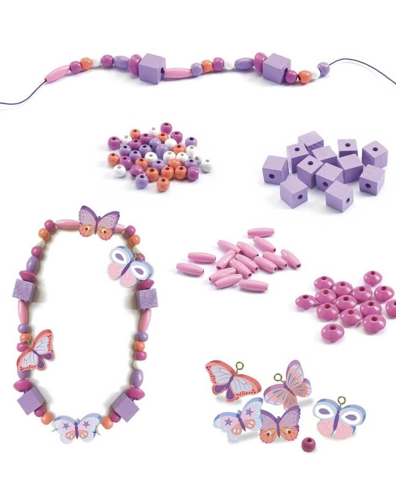 Perles en bois - Papillons (450 pcs) - Jeux de motricité fine - Boutique LeoLudo - Djeco