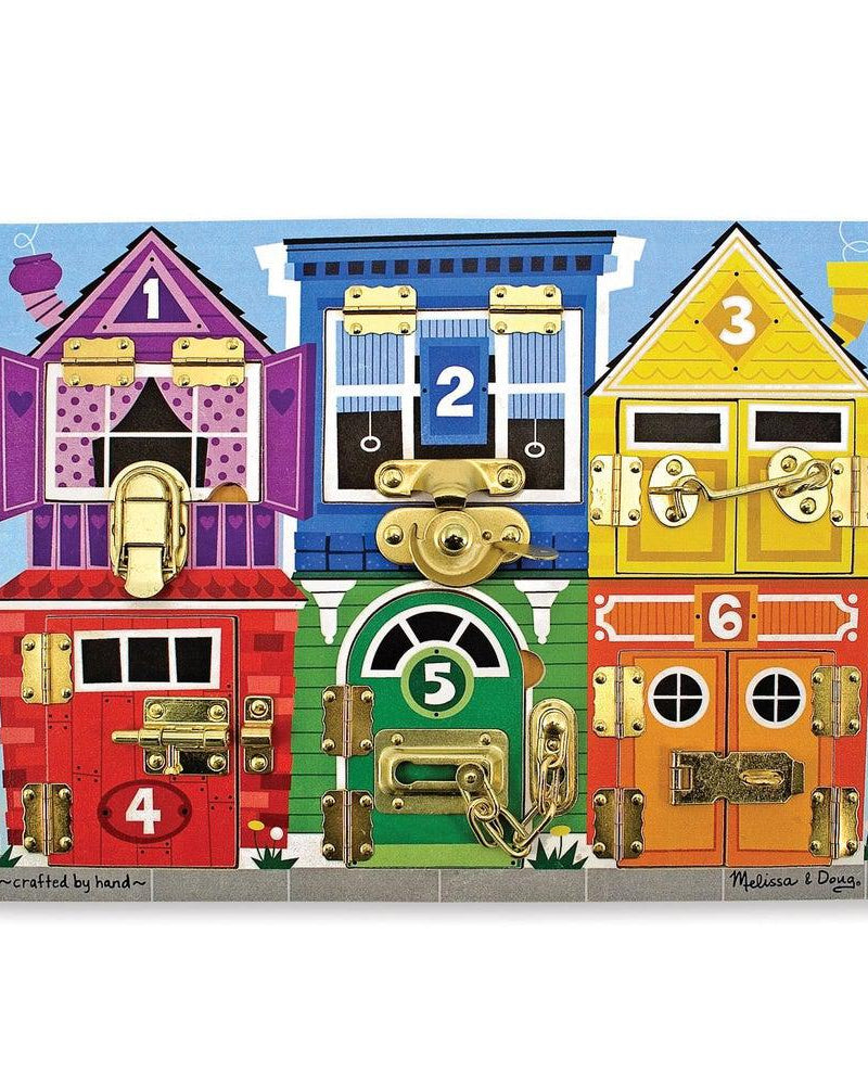 Planche avec portes à serrure - Jeux de motricité fine - Boutique LeoLudo - Melissa & Doug
