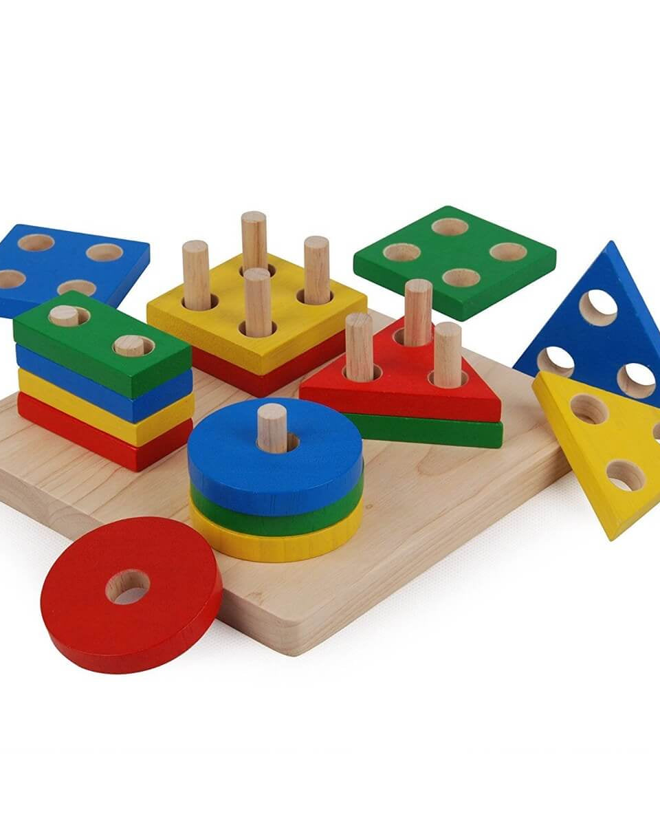 Plateau de tri géométrique - Jouets à trier & empiler - Boutique LeoLudo - Plan Toys