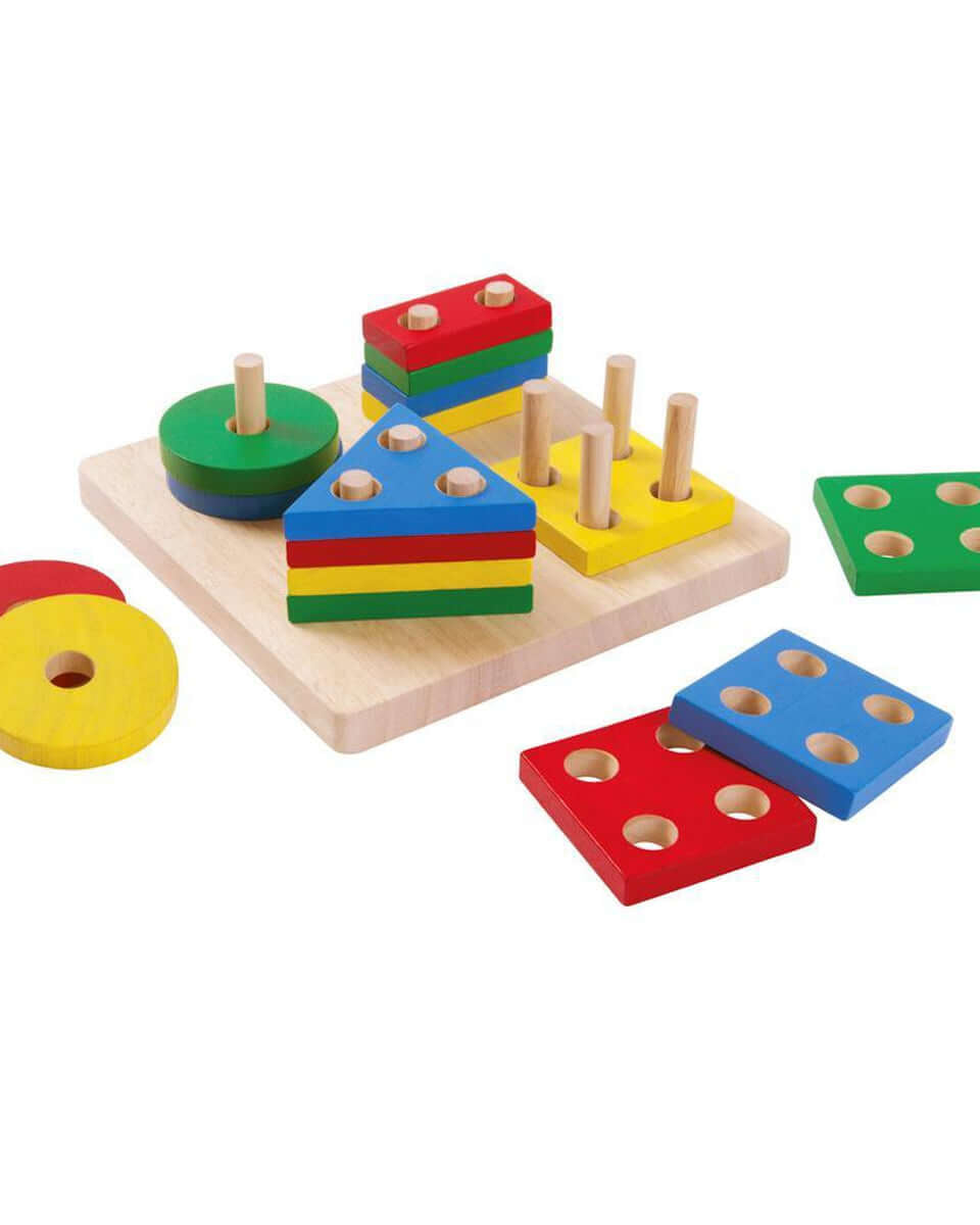Plateau de tri géométrique - Jouets à trier & empiler - Boutique LeoLudo - Plan Toys