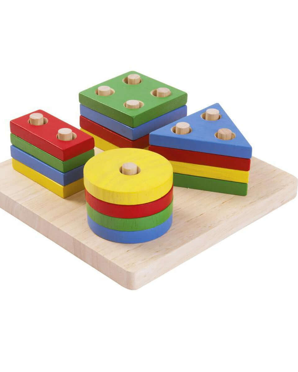 Plateau de tri géométrique - Jouets à trier & empiler - Boutique LeoLudo - Plan Toys