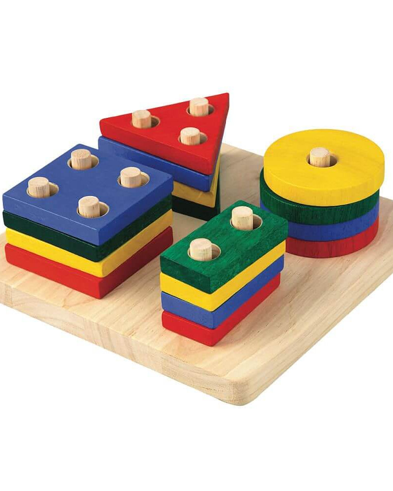 Plateau de tri géométrique - Jouets à trier & empiler - Boutique LeoLudo - Plan Toys
