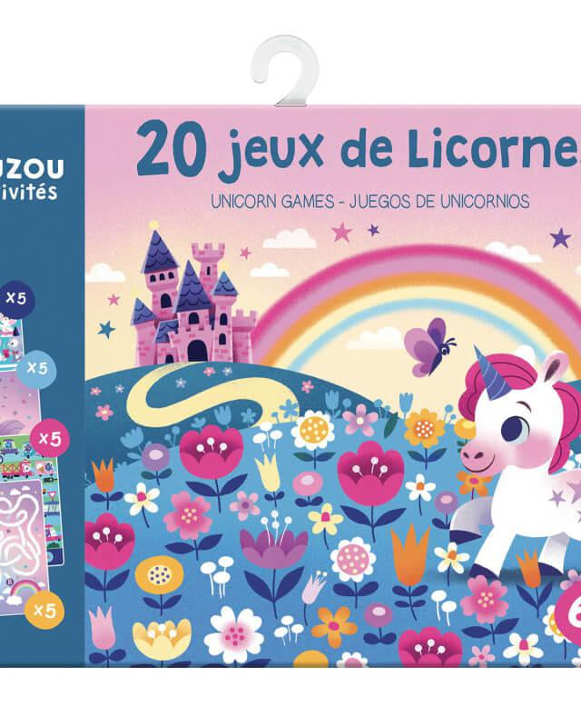 Pochette 20 jeux & activités de licorne - Cahiers d'activités - Boutique LeoLudo - Auzou