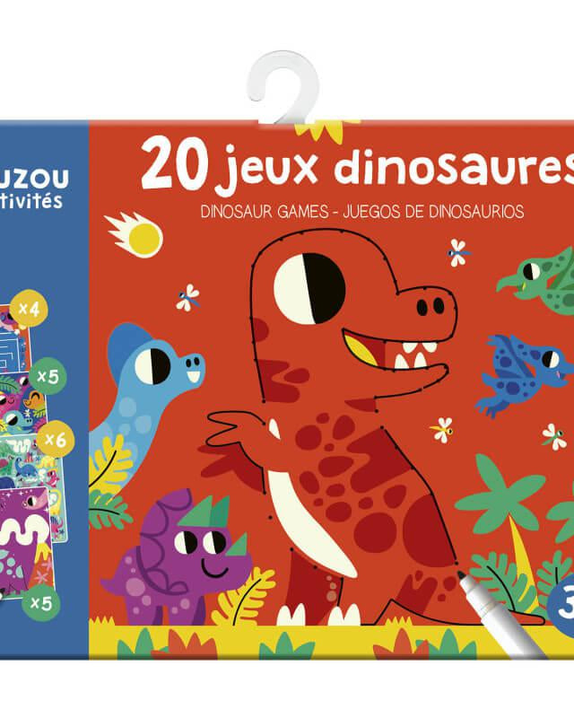 Pochette de 20 p'tits jeux de dinosaures - Cahiers d'activités - Boutique LeoLudo - Auzou