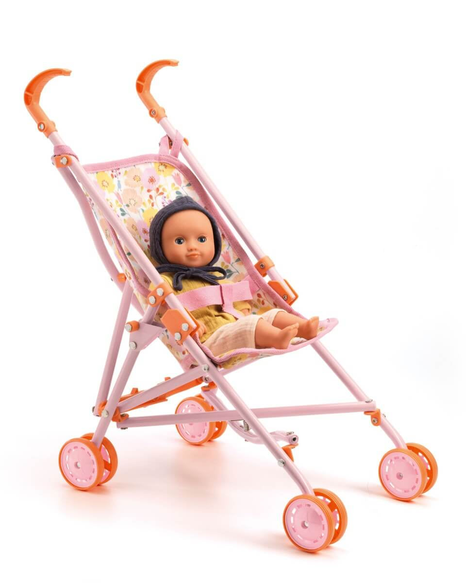 Poussette Flowers Pomea pour poupée (54 cm) - Accessoires poupée - Boutique LeoLudo - Djeco