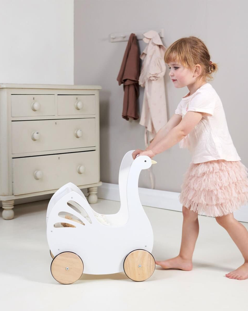 Poussette Sweet Swan pour poupée - Jouets d'imitation - Boutique LeoLudo - Tender Leaf Toys