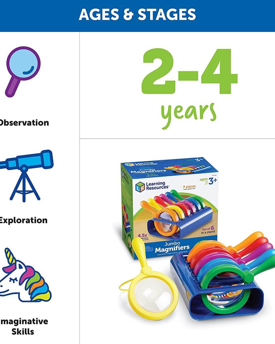 Primary Science - Loupes jumbo avec support - Jeux scientifiques - Boutique LeoLudo - Learning Resources