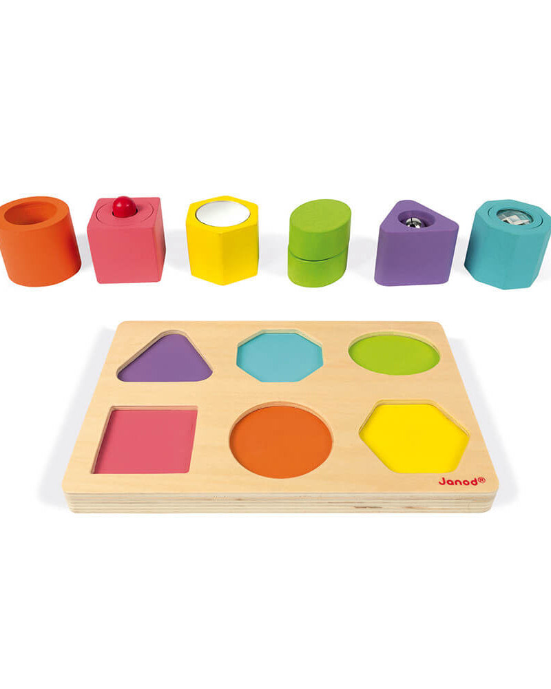 Puzzle 6 cubes sensoriels en bois Iwood - Jouets d'éveil - Boutique LeoLudo - Janod