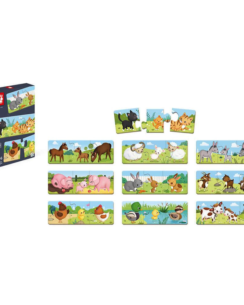 Puzzle d'association Trionimo (10 x 3 pcs) - Casse - têtes - Boutique LeoLudo - Janod