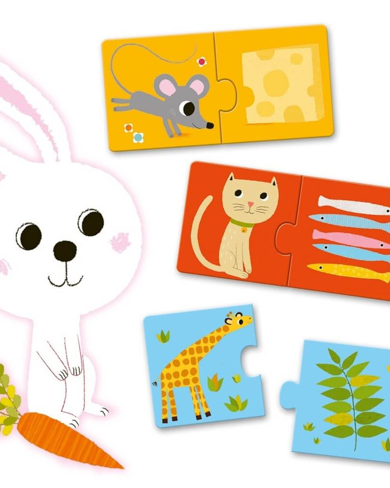 Puzzle duo - À table! (10 x 2 pcs) - Casse - têtes - Boutique LeoLudo - Djeco