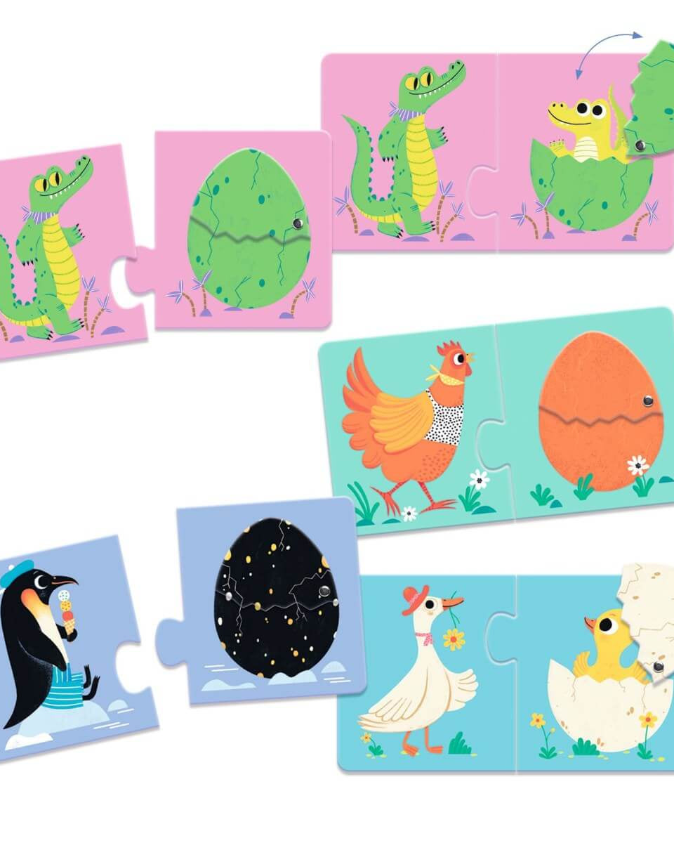 Puzzle duo Articulo - Les oeufs rigolos - Casse - têtes - Boutique LeoLudo - Djeco