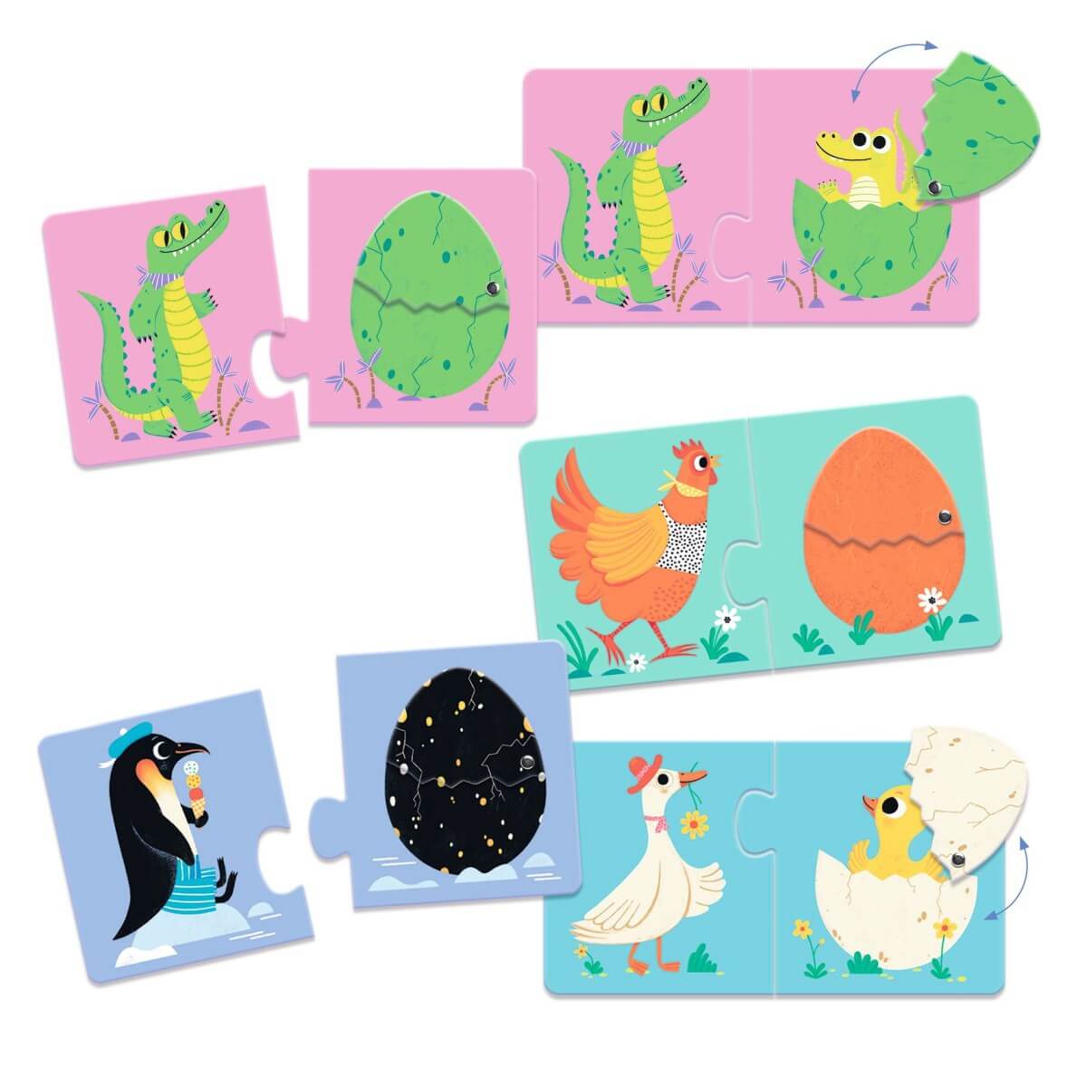 Puzzle duo Articulo - Les oeufs rigolos-Djeco-Boutique LeoLudo
