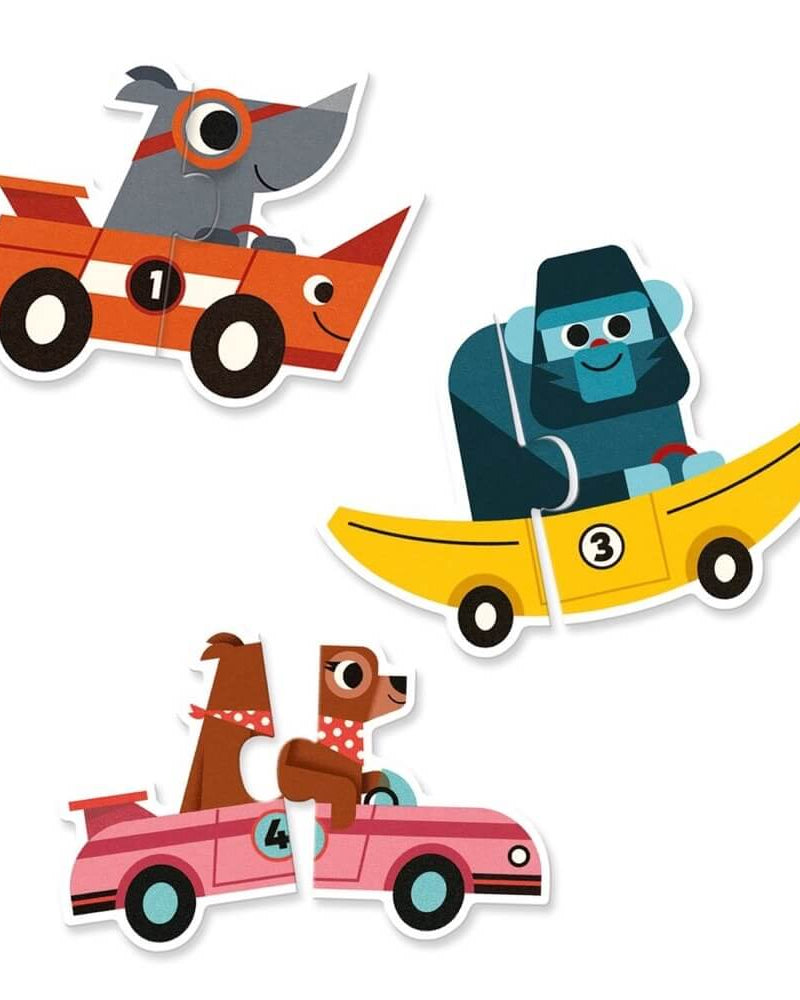 Puzzle duo - Bolides (10 x 2 pcs.) - Casse - têtes - Boutique LeoLudo - Djeco