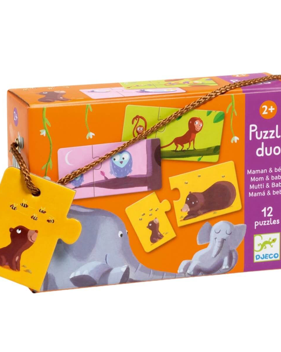 Puzzle duo - Mamans et bébés animaux - Casse - têtes - Boutique LeoLudo - Djeco