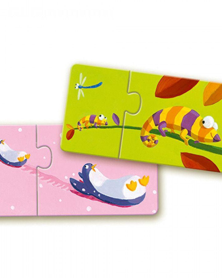 Puzzle duo - Mamans et bébés animaux - Casse - têtes - Boutique LeoLudo - Djeco