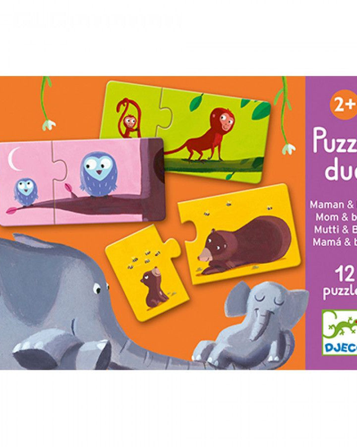 Puzzle duo - Mamans et bébés animaux - Casse - têtes - Boutique LeoLudo - Djeco
