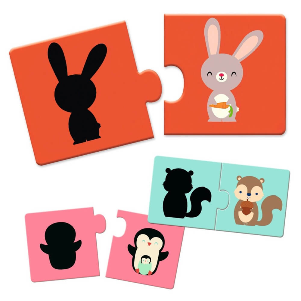 Puzzle duo - Ombres (12 x 2 pcs.) - Casse - têtes - Boutique LeoLudo - Djeco