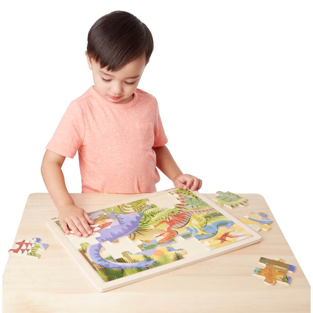 Puzzle en bois à encastrer - Dinosaures (24 pcs) - Casse - têtes - Boutique LeoLudo - Melissa & Doug