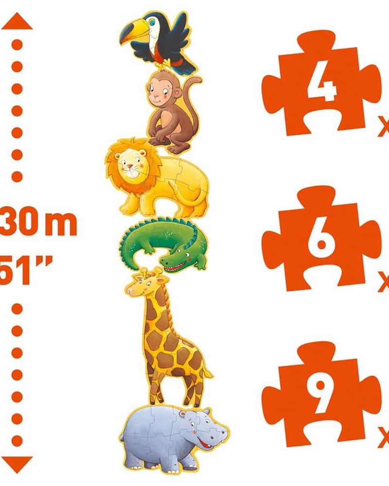Puzzle géant - Ouistiti et ses amis (4,6,9 pièces) - Casse - têtes - Boutique LeoLudo - Djeco