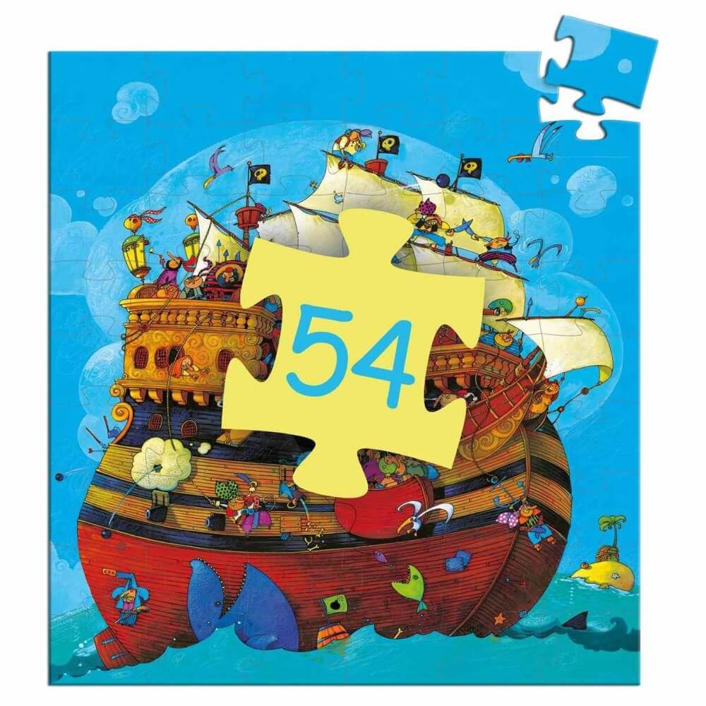 Puzzle silhouette - Bateau du pirate Barberousse (54 pcs) - Casse - têtes - Boutique LeoLudo - Djeco