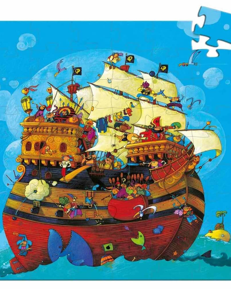 Puzzle silhouette - Bateau du pirate Barberousse (54 pcs) - Casse - têtes - Boutique LeoLudo - Djeco
