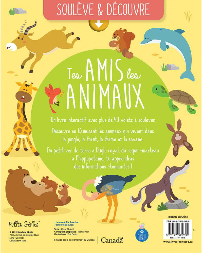 Soulève et découvre - Tes amis les animaux - Livres - Boutique LeoLudo - Petits Génies