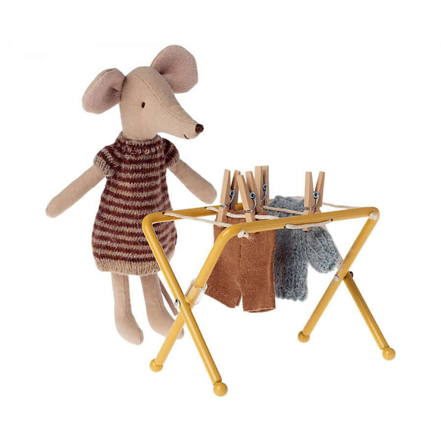 Support sèche linge pour souris - Accessoires de maison de poupées - Boutique LeoLudo - Maileg