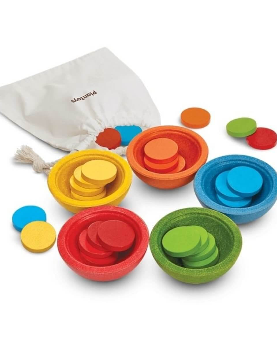 Tasses et jetons à compter et trier - Jouets à trier & empiler - Boutique LeoLudo - Plan Toys