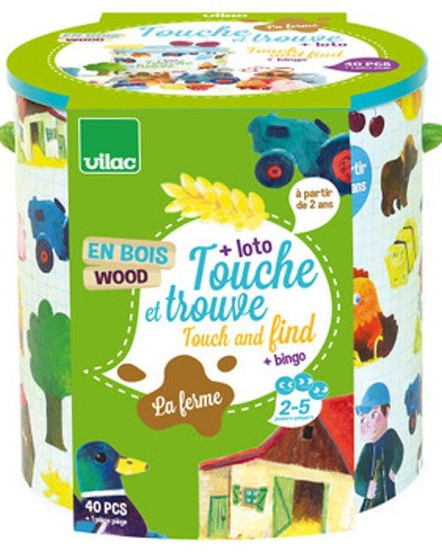 Touche et trouve loto - bingo - La ferme - Jeux de motricité fine - Boutique LeoLudo - Vilac
