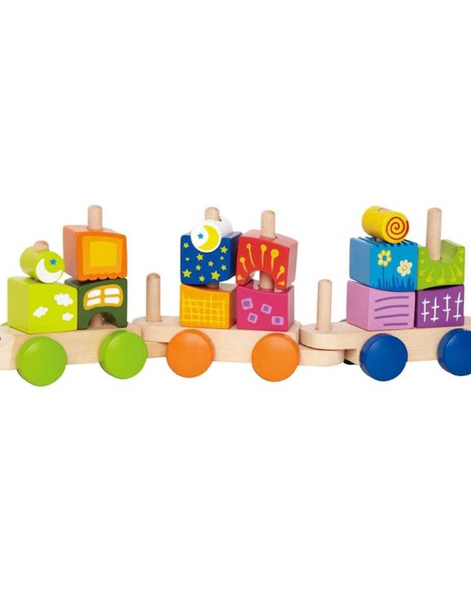 Train de blocs Fantasia - Jouets à trier & empiler - Boutique LeoLudo - Hape