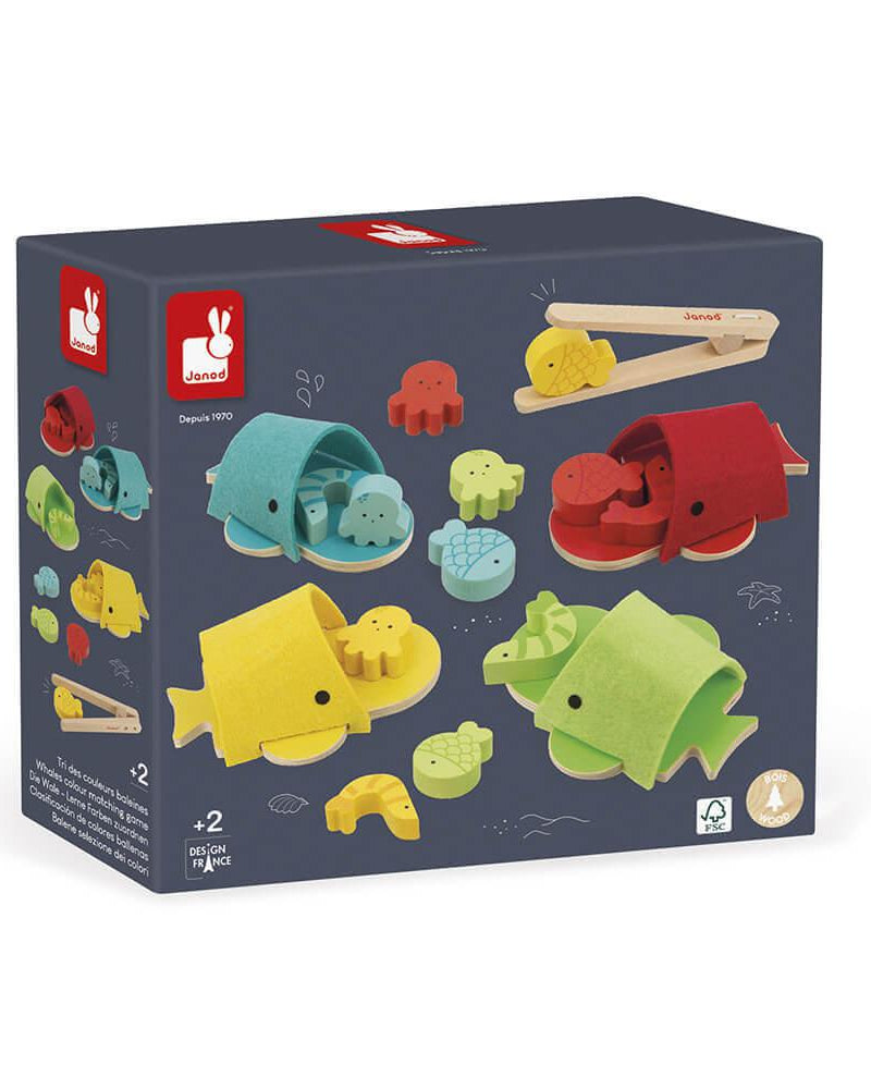 Tri des couleurs Baleines - Jouets à trier & empiler - Boutique LeoLudo - Janod