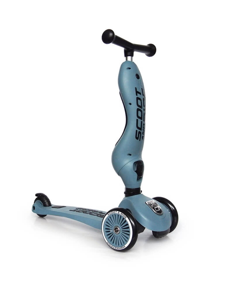 Trottinette 2 - en - 1 Highwaykick 1 - Bleu Acier - Jeux d'extérieur - Boutique LeoLudo - Scoot & Ride