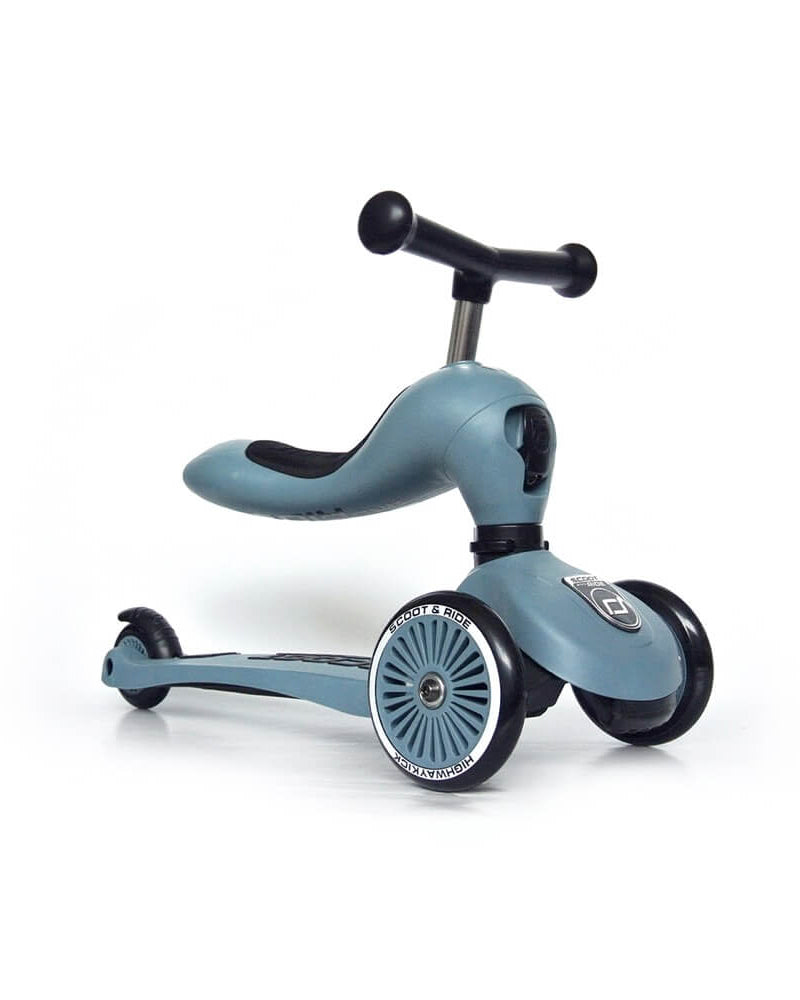 Trottinette 2 - en - 1 Highwaykick 1 - Bleu Acier - Jeux d'extérieur - Boutique LeoLudo - Scoot & Ride