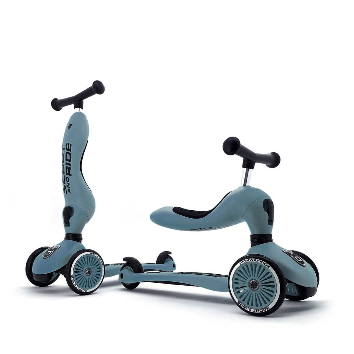 Trottinette 2 - en - 1 Highwaykick 1 - Bleu Acier - Jeux d'extérieur - Boutique LeoLudo - Scoot & Ride