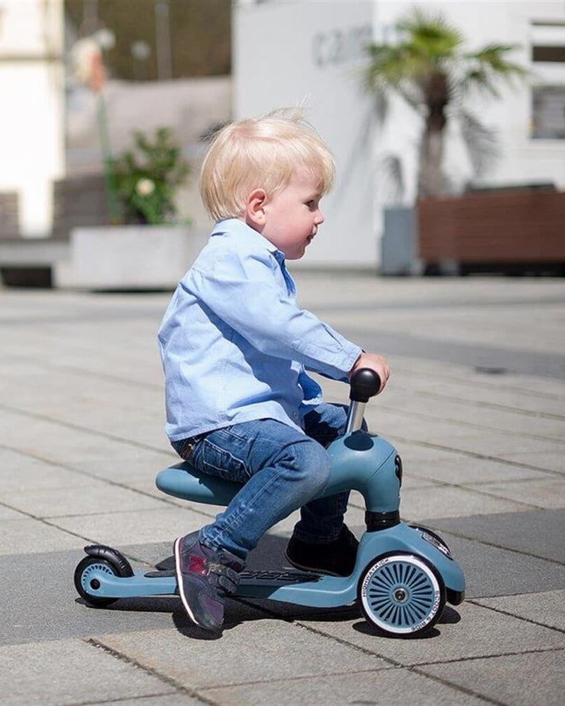 Trottinette 2 - en - 1 Highwaykick 1 - Bleu Acier - Jeux d'extérieur - Boutique LeoLudo - Scoot & Ride