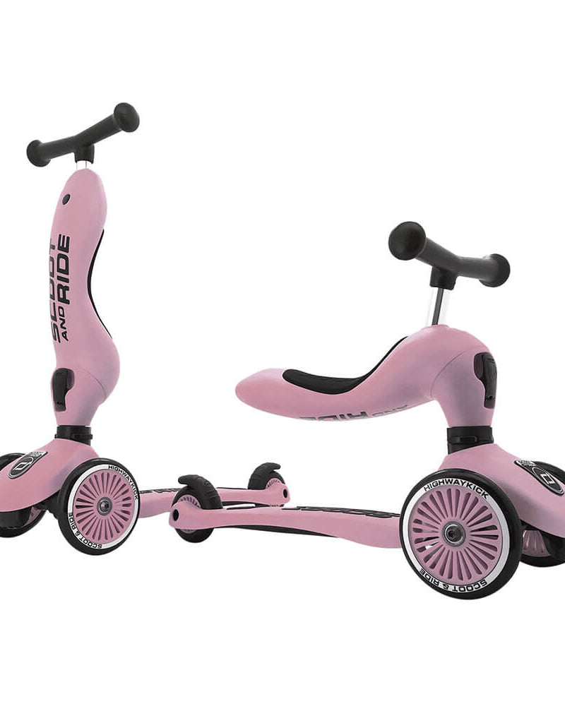 Trottinette 2 - en - 1 Highwaykick 1 - Rose - Jeux d'extérieur - Boutique LeoLudo - Scoot & Ride