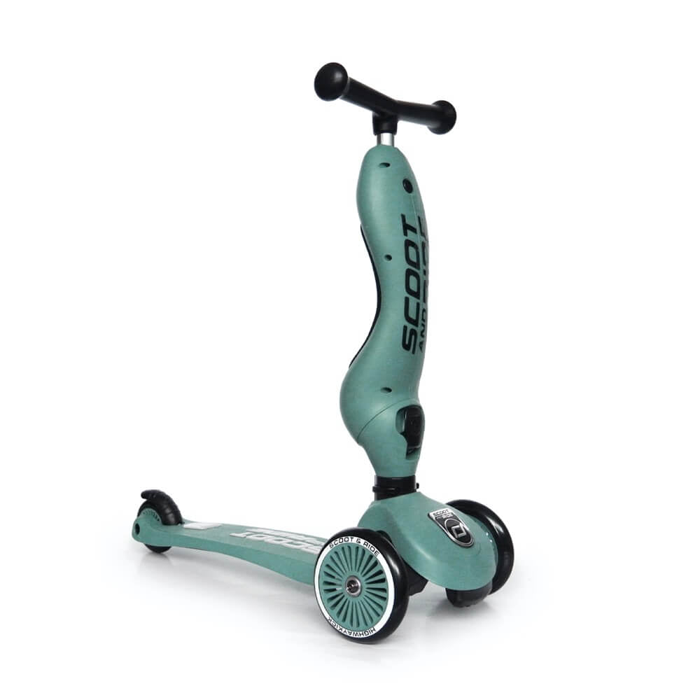 Trottinette 2 - en - 1 Highwaykick 1 - Vert Forêt - Jeux d'extérieur - Boutique LeoLudo - Scoot & Ride
