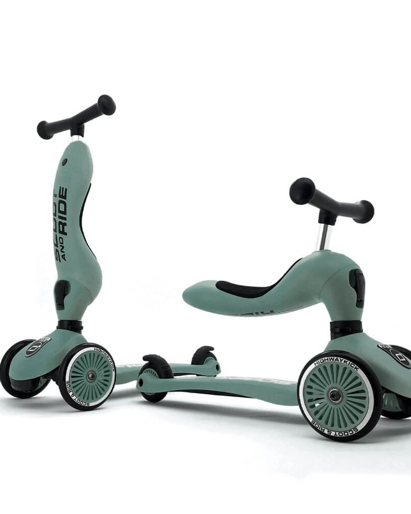Trottinette 2 - en - 1 Highwaykick 1 - Vert Forêt - Jeux d'extérieur - Boutique LeoLudo - Scoot & Ride